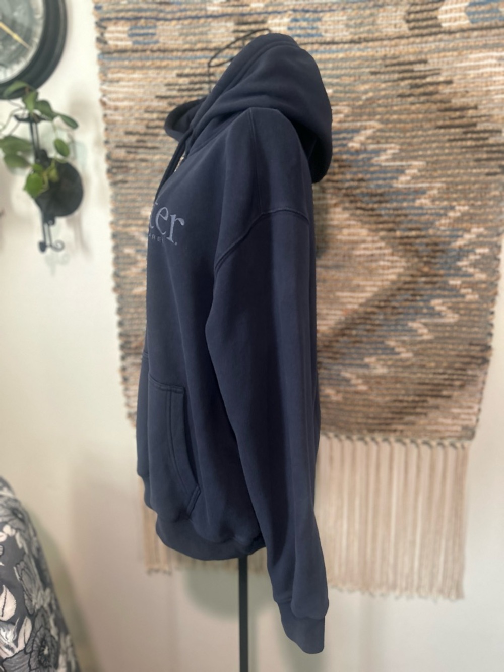 Hollister Navy Logo Hoodie Sweatshirt - Picture 4 of 8